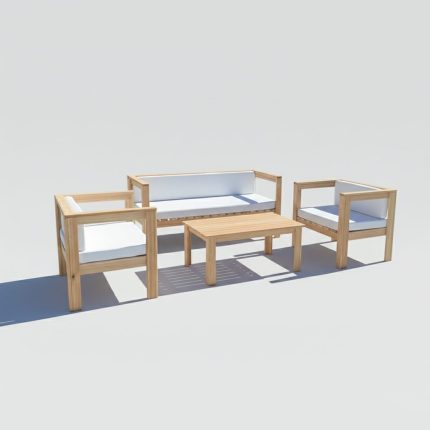Juego de sillones para exterior | Madera eucalipto