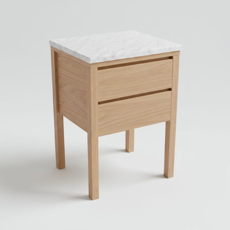 Mesa de luz con mármol Carrara